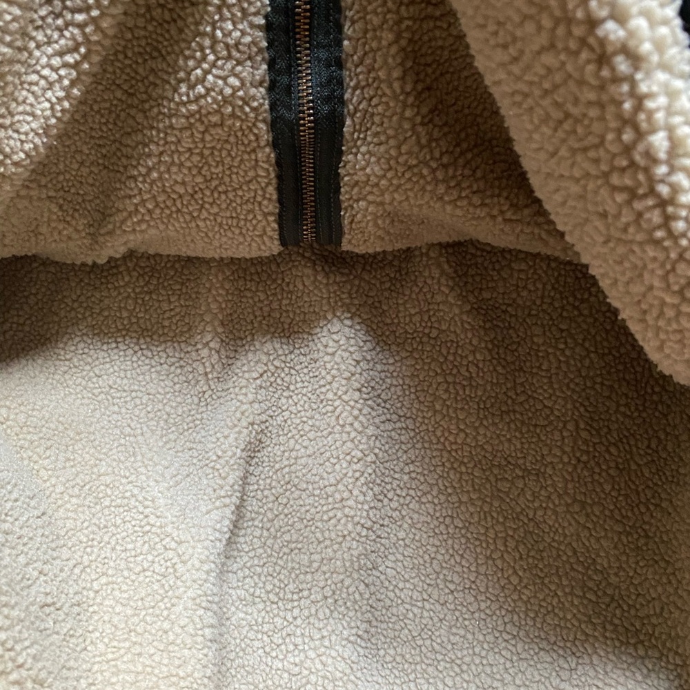 Woolrich Wool Tweed Zip-Up Green Sherpa Vest Large Outdoor Heritage Granola Cozy - Picture 4 of 6
